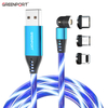 A03M05 540 Degree Flowing Led Luminous Glow Flowing Magnetic Charging 3 in 1 Cable 3A Data Cable